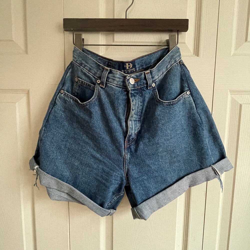 High waisted denim shorts